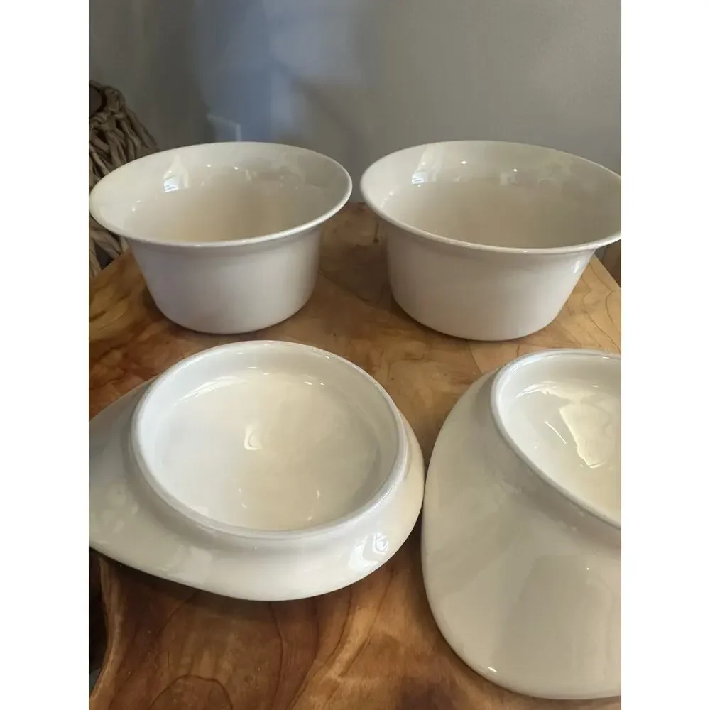 IKEA FARGKLAR Oven Serving Dish With Lid 5”(6.8 oz) Beige Set of 2 Never Used